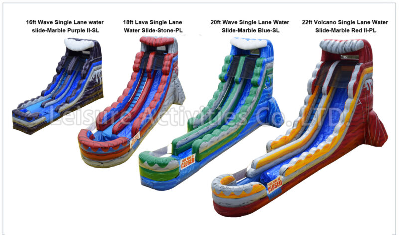 18ft volcano single lane water slide marble red rpl
