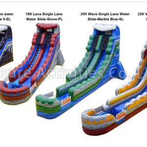 18ft wave single lane water slide marble blue rpl