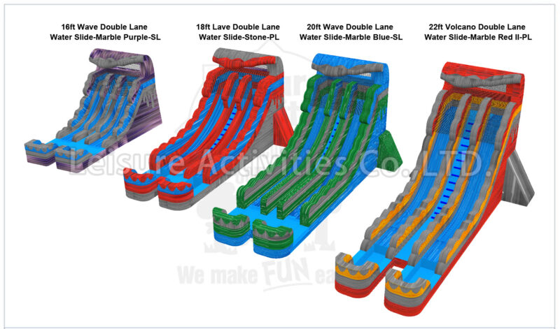 22ft volcano double lane water slide marble red ii rpl