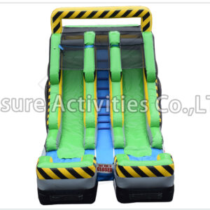 15ft double lane water slide caution sl