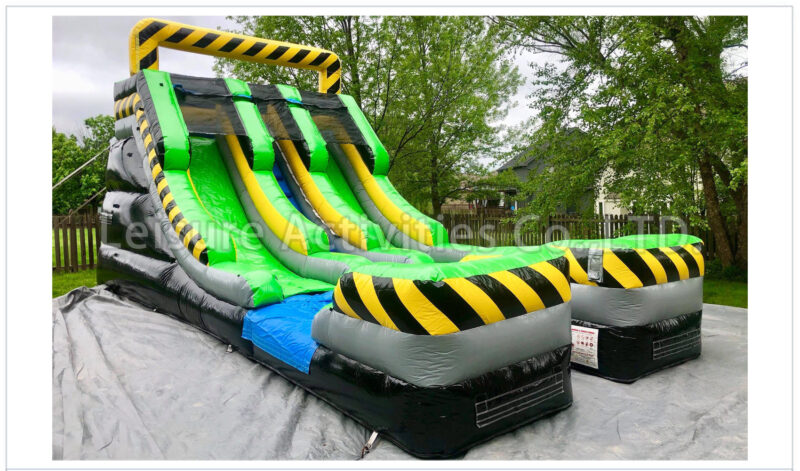 15ft double lane water slide caution sl