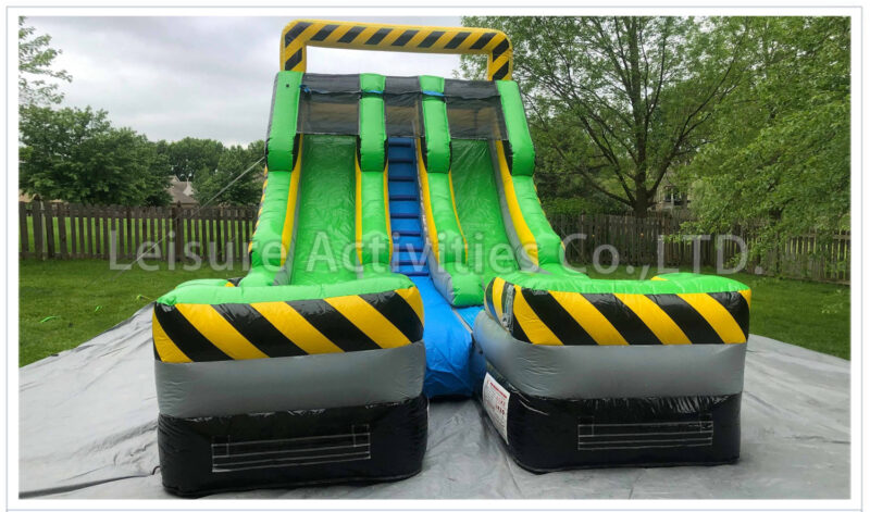 15ft double lane water slide caution sl
