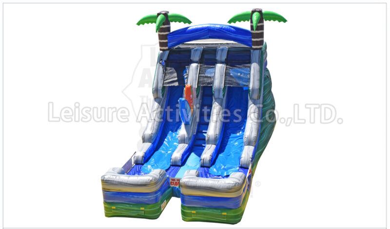 16ft double lane water slide tropical sl
