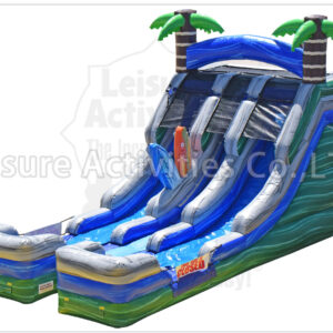 16ft double lane water slide tropical sl