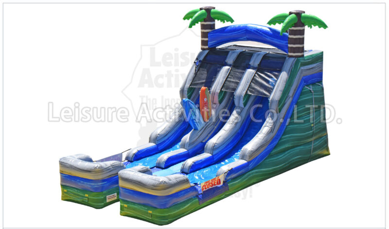 16ft double lane water slide tropical sl