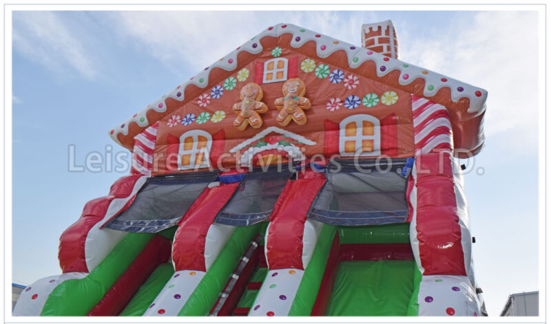 16ft double lane water slide ginger bread house sl
