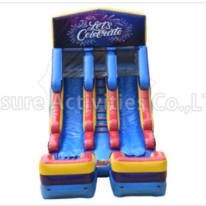 16ft multi theme double lane water slide retro sl 16ft multi theme double lane water slide retro sl