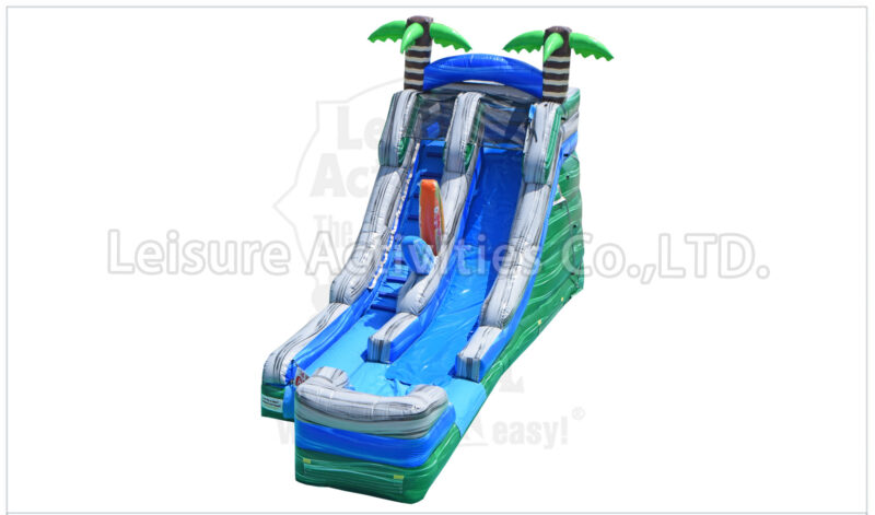 16ft single lane water slide tropical ii sl