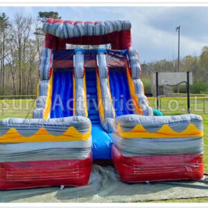 16ft volcano double lane water slide marble red sl