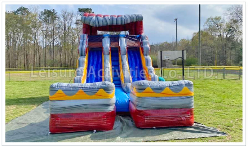 16ft volcano double lane water slide marble red sl