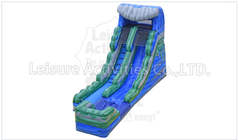 16ft wave single lane water slide marble blue ii sl