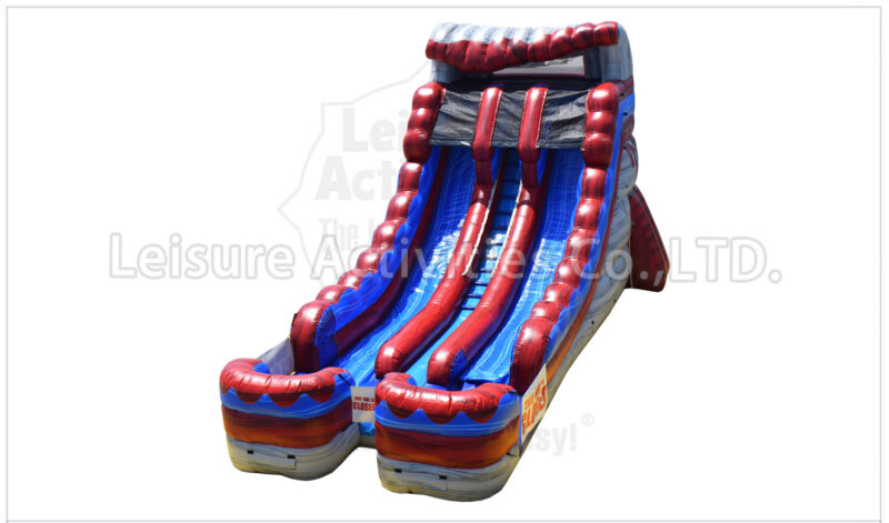 18ft lava double lane water slide stone rpl