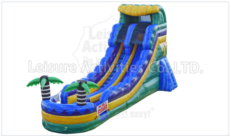 18ft single lane water slide green oasis rpl