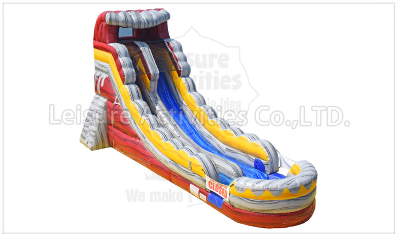 18ft volcano single lane water slide marble red rpl
