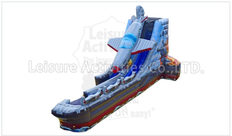 20ft single lane water slide shark mouth fighter plane sl