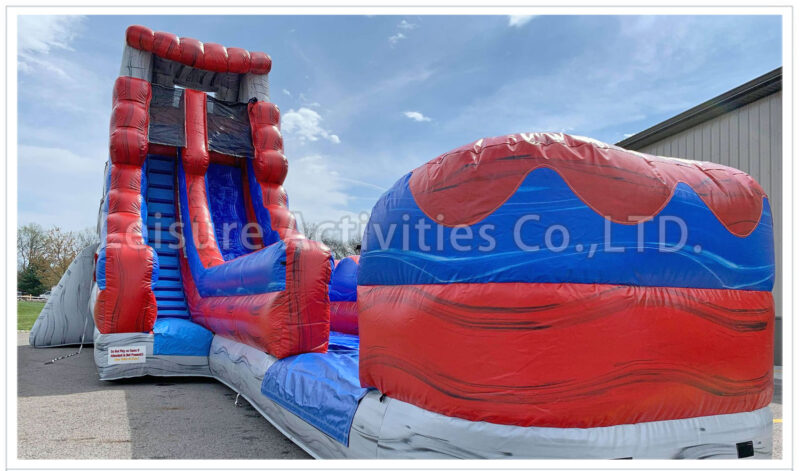 20ft lava single lane water slide stone sl