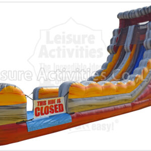20ft volcano single lane water slide marble red sl
