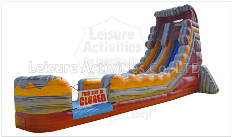 20ft volcano single lane water slide marble red sl
