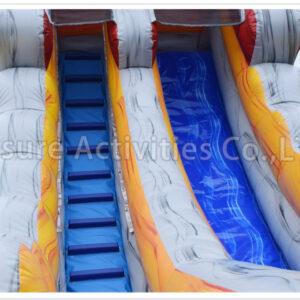 20ft volcano single lane water slide marble red sl