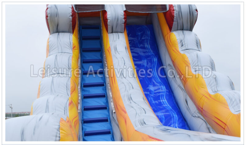 20ft volcano single lane water slide marble red sl