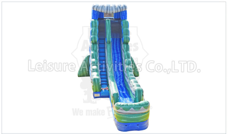 20ft wave single lane water slide marble blue sl