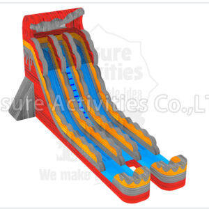 22ft volcano double lane water slide marble red ii rpl