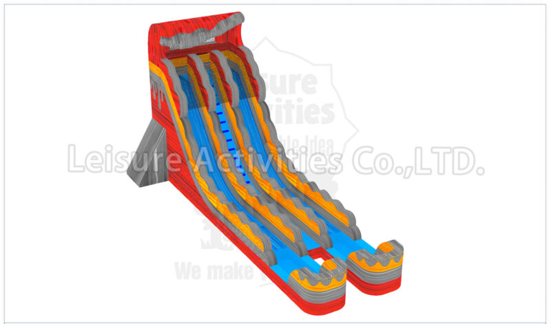 22ft volcano double lane water slide marble red ii rpl