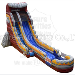 22ft volcano single lane water slide marble red ii rpl