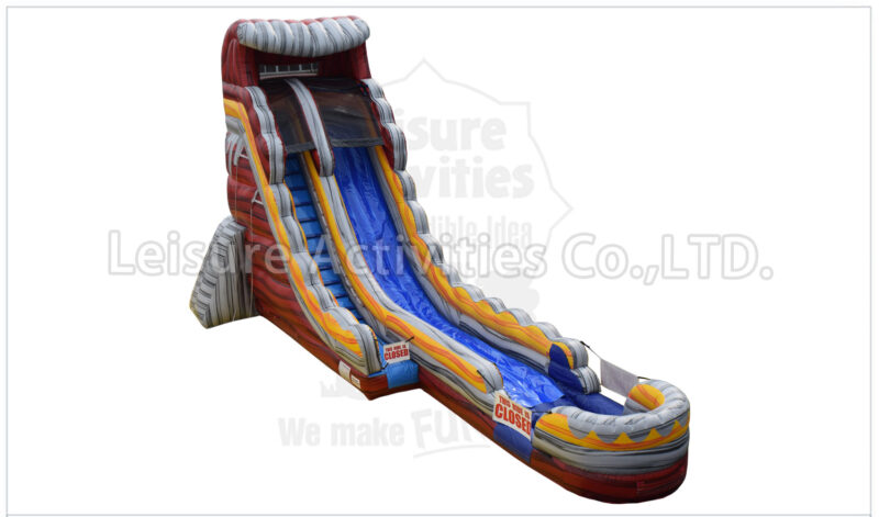 22ft volcano single lane water slide marble red ii rpl