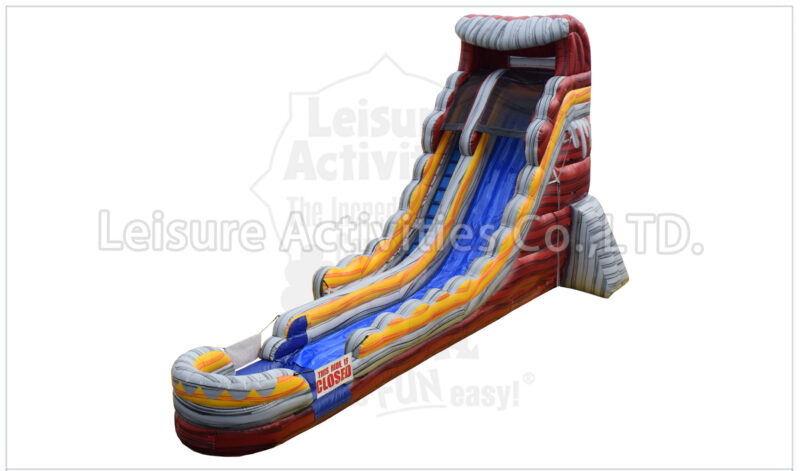 22ft volcano single lane water slide marble red ii rpl