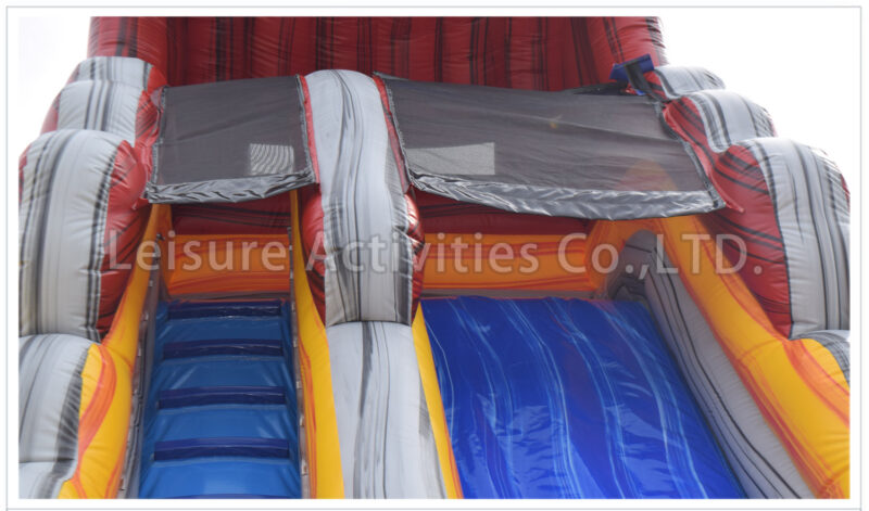 22ft volcano single lane water slide marble red ii rpl