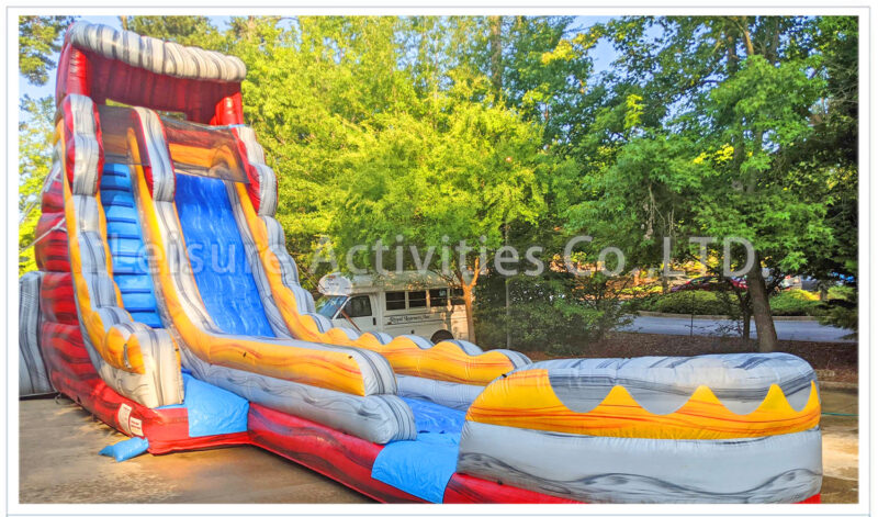 22ft volcano single lane water slide marble red ii rpl