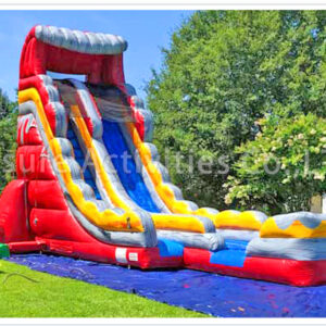 22ft volcano single lane water slide marble red ii rpl