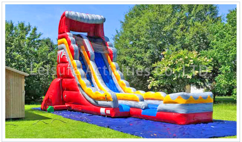 22ft volcano single lane water slide marble red ii rpl