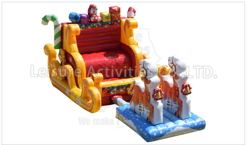 santa sleigh selfie with reindeers