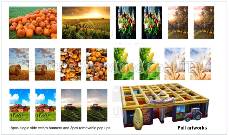 30ft hybrid maze artworks fall/halloween/christmas/spring/winter　　 (18pcs single side artworks)(price per set per theme)