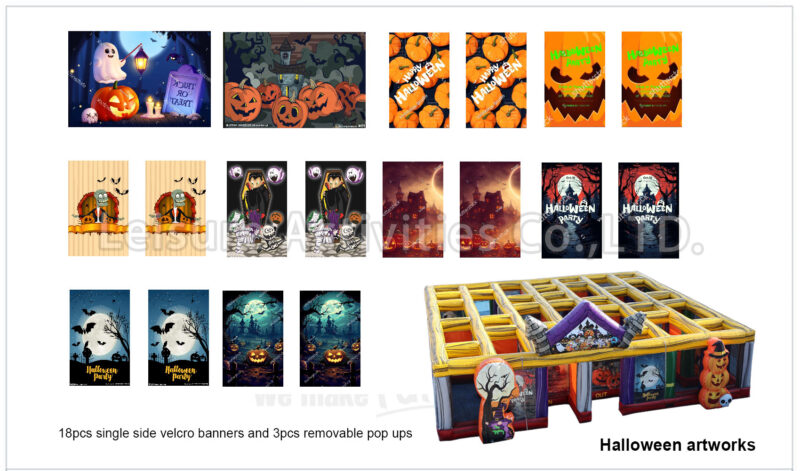 30ft hybrid maze artworks fall/halloween/christmas/spring/winter　　 (18pcs single side artworks)(price per set per theme)