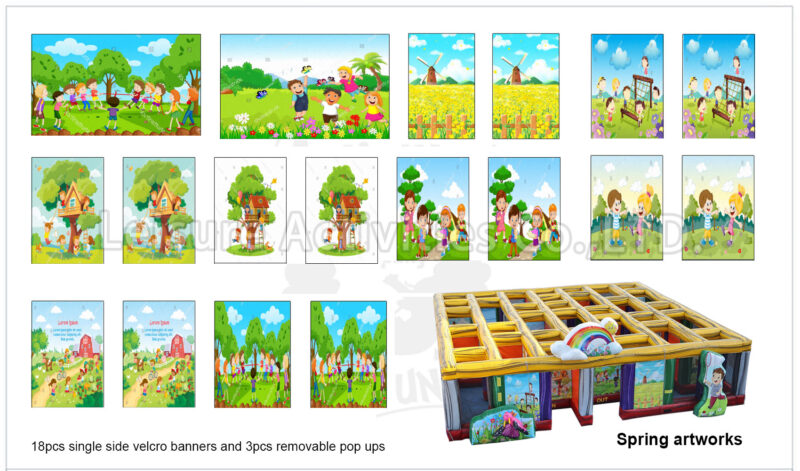 30ft hybrid maze artworks fall/halloween/christmas/spring/winter　　 (18pcs single side artworks)(price per set per theme)