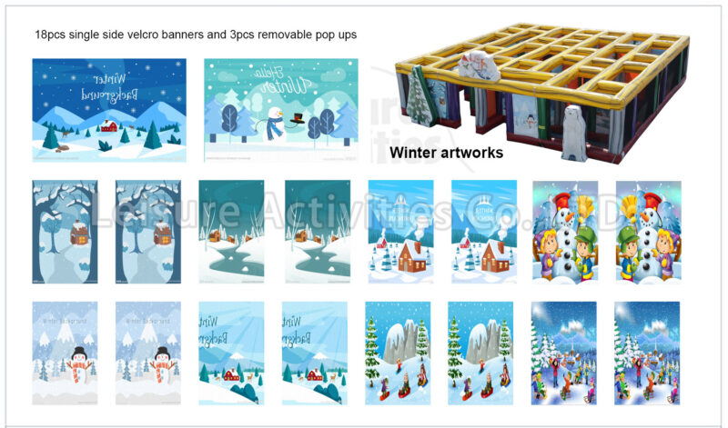 30ft hybrid maze artworks fall/halloween/christmas/spring/winter　　 (18pcs single side artworks)(price per set per theme)