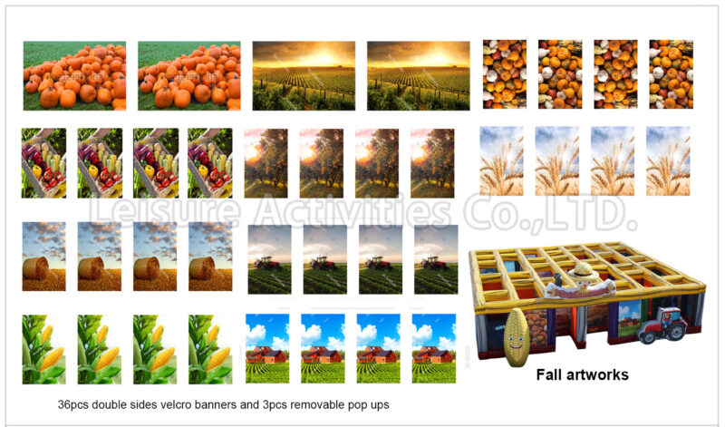 30ft hybrid maze artworks fall/halloween/christmas/spring/winter　　 (36pcs double sides artworks)(price per set per theme)