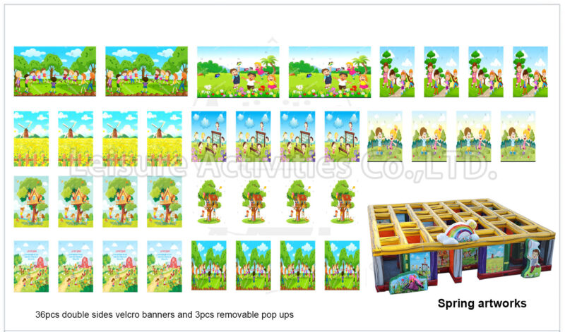 30ft hybrid maze artworks fall/halloween/christmas/spring/winter　　 (36pcs double sides artworks)(price per set per theme)