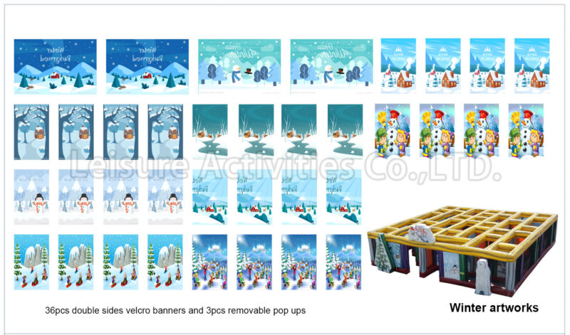 30ft hybrid maze artworks fall/halloween/christmas/spring/winter　　 (36pcs double sides artworks)(price per set per theme)