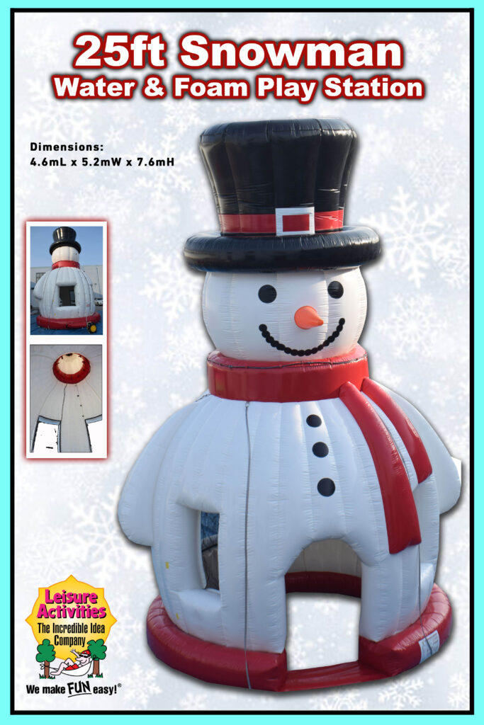 25ft snowman water foam play station