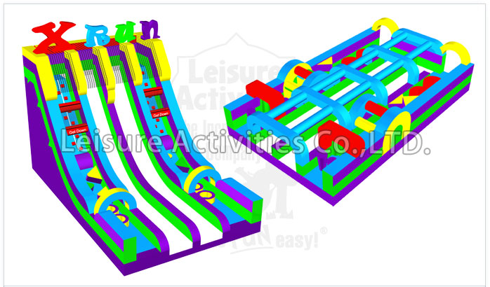 xtreme fun run double lane water slide retro