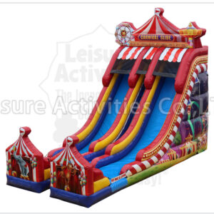 22ft double lane dry slide carnival theme