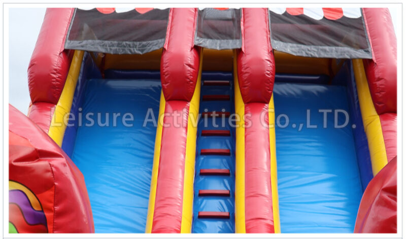22ft double lane dry slide carnival theme