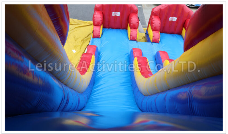 22ft double lane dry slide carnival theme