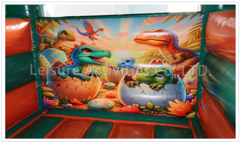 t rex bouncy castle with slide