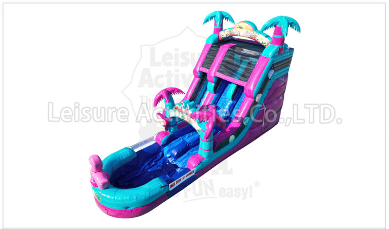 19ft double lane water slide palm beach ripl