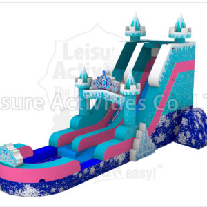 19ft frozen princess crown single lane water slide ripl